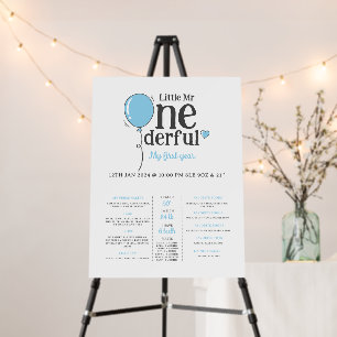 Cute 1st Birthday Milestone Sign for Baby Boy