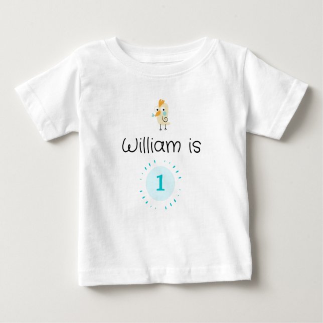 Cute 1st Birthday Personalized Baby T-Shirt (Front)
