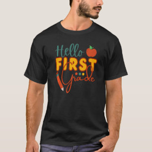 Cute 1st Grade Kids Back To School Hello First Gra T-Shirt