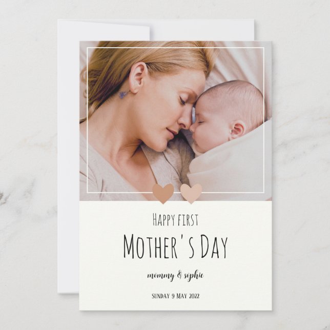 cute 1st Mother's Day Personalized  Holiday Card (Front)