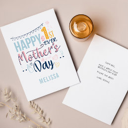 Cute 1st Mother&#39;s Day Personalized  Holiday Card
