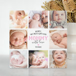 Cute 1st Mother's Day Photo Plaque<br><div class="desc">Cute personalized mothers day picture plaque featuring 8 family photos of the child,  the cute saying "happy 1st mother's day mommy with love",  a pink heart,  and the child's name.</div>