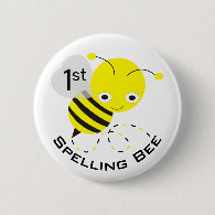 Cute 1st Place Spelling Bee Button for Kids