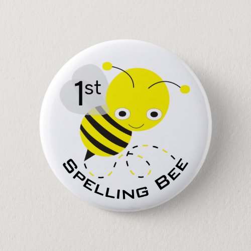 Cute 1st Place Spelling Bee Button for Kids