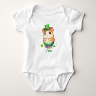 Cute 1st St. Patrick's Day Mouse Leprechauns Hat  Baby Bodysuit