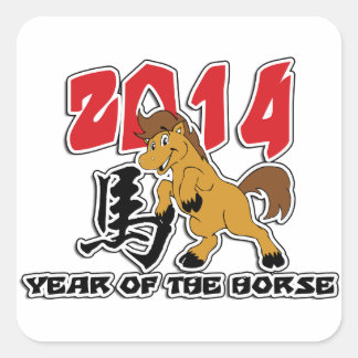 Cute 2014 Year of The Horse Square Sticker