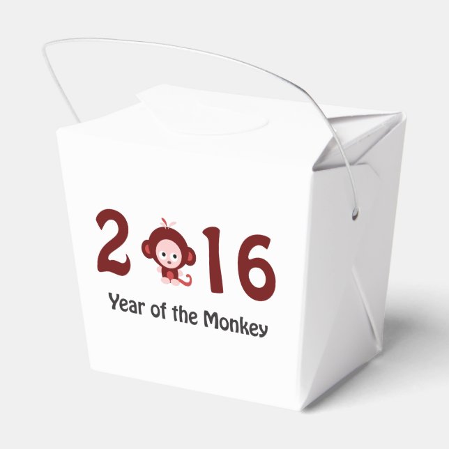 Cute 2016 year of the monkey favor boxes (Back Side)