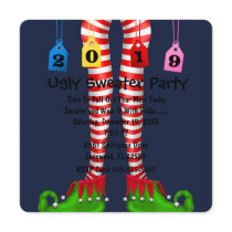 Cute 2019 Elf Stocking Chritmas Party Invite