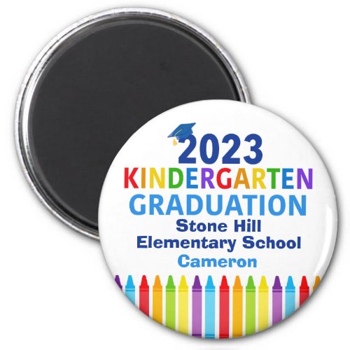 Cute 2023 Kindergarten Graduation Custom School Magnet