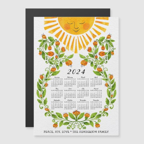Cute 2024 Calendar Magnet Family Name Cute Sun