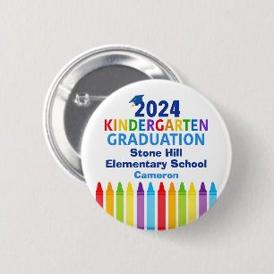 Cute 2024 Kindergarten Graduation Customizable Button