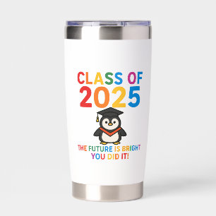 Cute 2025 Penguin Graduation Insulated Tumbler