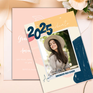 Cute 2025 Photo Graduate Announcement Invitation Postcard