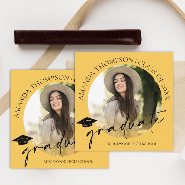 Cute 2026 Graduation Photo Party Mini Announcement (Cute 2025 Graduation Photo Party Mini Invitation)