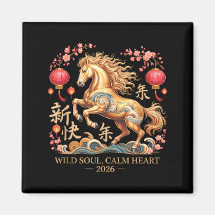 Cute 2026 Horse Lady Crazy Wild Soul Calm Heart Lu Magnet
