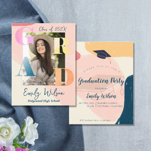 Cute 2026 Photo Graduation Party Mini Invitation