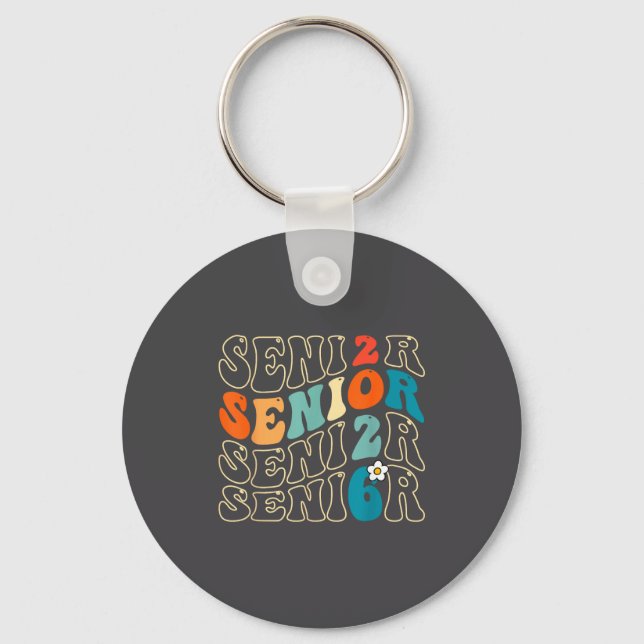 Cute 2026 Senior Grad Groovy 2026 Graduation Class Keychain (Front)