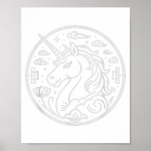 Cute 2026 Unicorn Year Of The Horse Fortune Rider  Poster