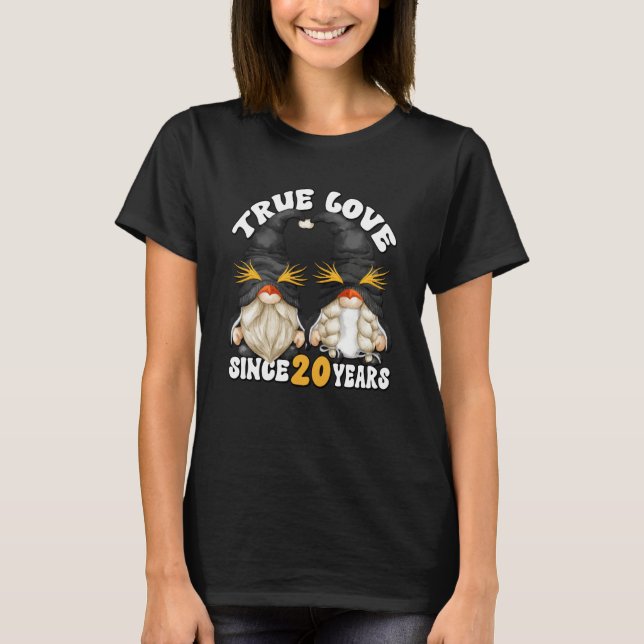 Cute 20th Wedding Anniversary Gnomes For Penguin M T-Shirt (Front)