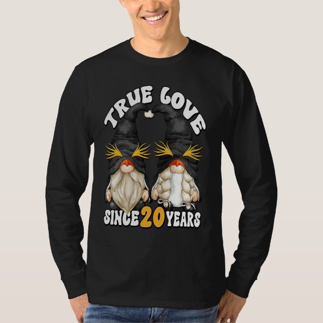 Cute 20th Wedding Anniversary Gnomes For Penguin M T-Shirt (Front)