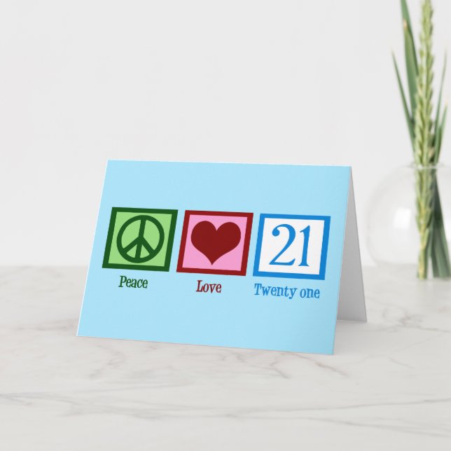 Cute 21st Birthday Card (Front)