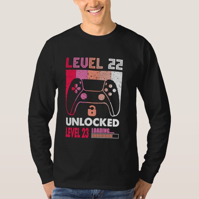 Cute 22 Years Old 22nd Birthday Girl Level 22 Unlo T-Shirt (Front)