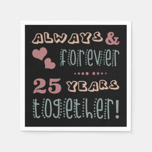 Cute 25th Wedding Anniversary Napkins