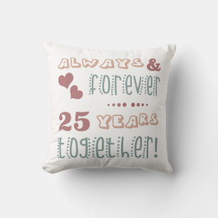 Cute 25th Wedding Anniversary Throw Pillow