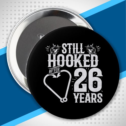 Cute 26th Anniversary Couples Married 26 Years Button