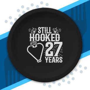 Cute 27th Anniversary Couples Married 27 Years Paper Plates