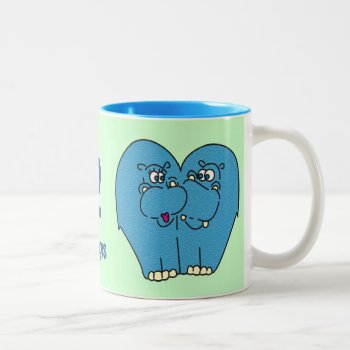 Cute 2 Hippos In Love Coffe Mug by goodmoments at Zazzle