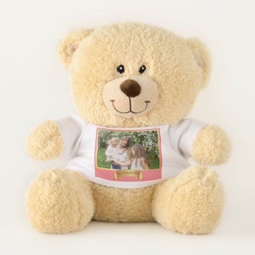 Cute 2 Photo Monogram Cuddly Kids Fab Fun Teddy Bear