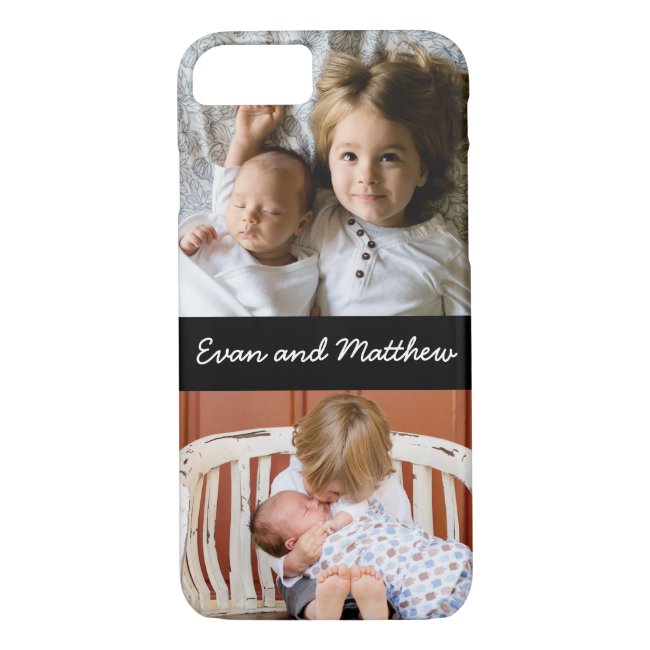 Cute 2 Photo Personalized Kids iPhone 8 7 Case
