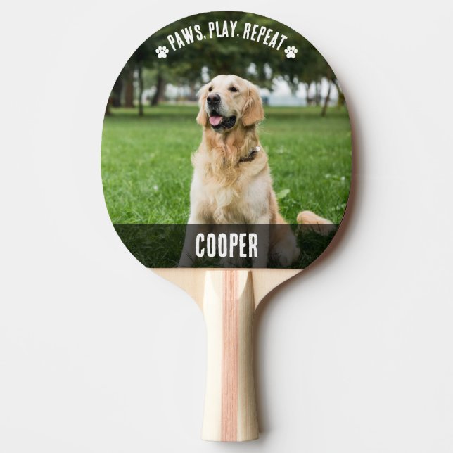 Cute 2 Photo Pet Dog Ping Pong Paddle (Front)