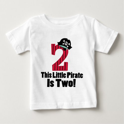 Cute 2nd Birthday Pirate Baby T_Shirt