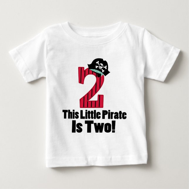 Cute 2nd Birthday Pirate Baby T-Shirt (Front)