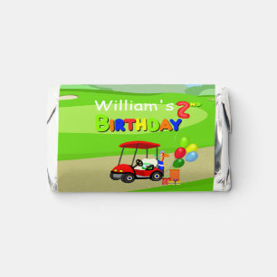 Cute 2nd Birthday Red Golf Cart Boy's Hershey's Miniatures