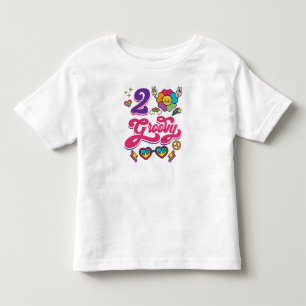 Cute 2nd Birthday Toddler 2 Groovy T-shirt