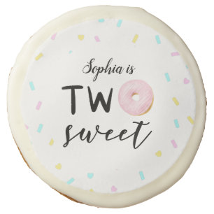 Cute 2nd Birthday Two Sweet Donut Sugar Cookie