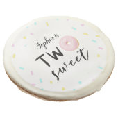 Cute 2nd Birthday Two Sweet Donut Sugar Cookie (Angled)