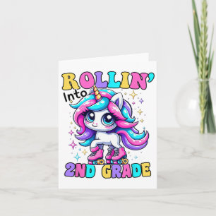 Cute 2nd Grade Back To School Unicorn First Day Of Card