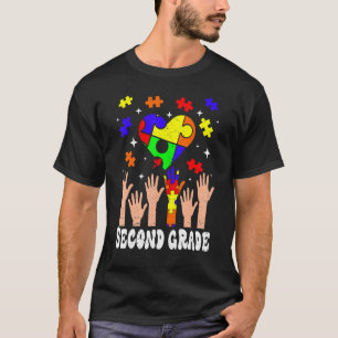 Cute 2nd Grade Heart Autism Awareness Back To Scho T-Shirt