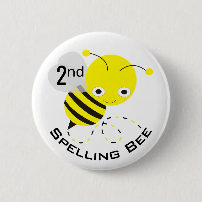 Cute 2nd Place Spelling Bee Button for Kids | Zazzle