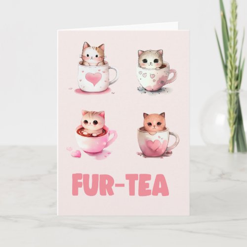 Cute 30th Birthday Fur Tea Card