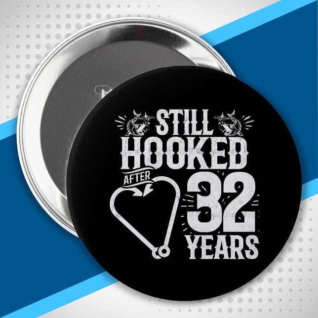 Cute 32nd Anniversary Couples Married 32 Years Button (Creator Uploaded)