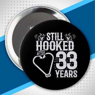 Cute 33rd Anniversary Couples Married 33 Years Button
