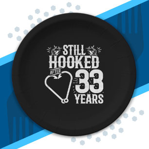Cute 33rd Anniversary Couples Married 33 Years Paper Plates