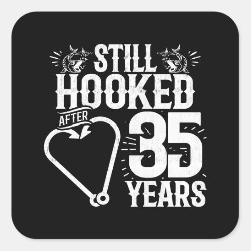 Cute 35th Anniversary Couples Married 35 Years Square Sticker