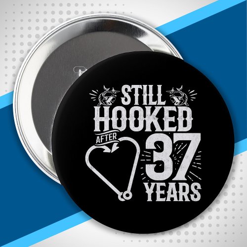 Cute 37th Anniversary Couples Married 37 Years Button