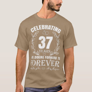 Cute 37th Wedding Anniversary for Couples Married  T-Shirt